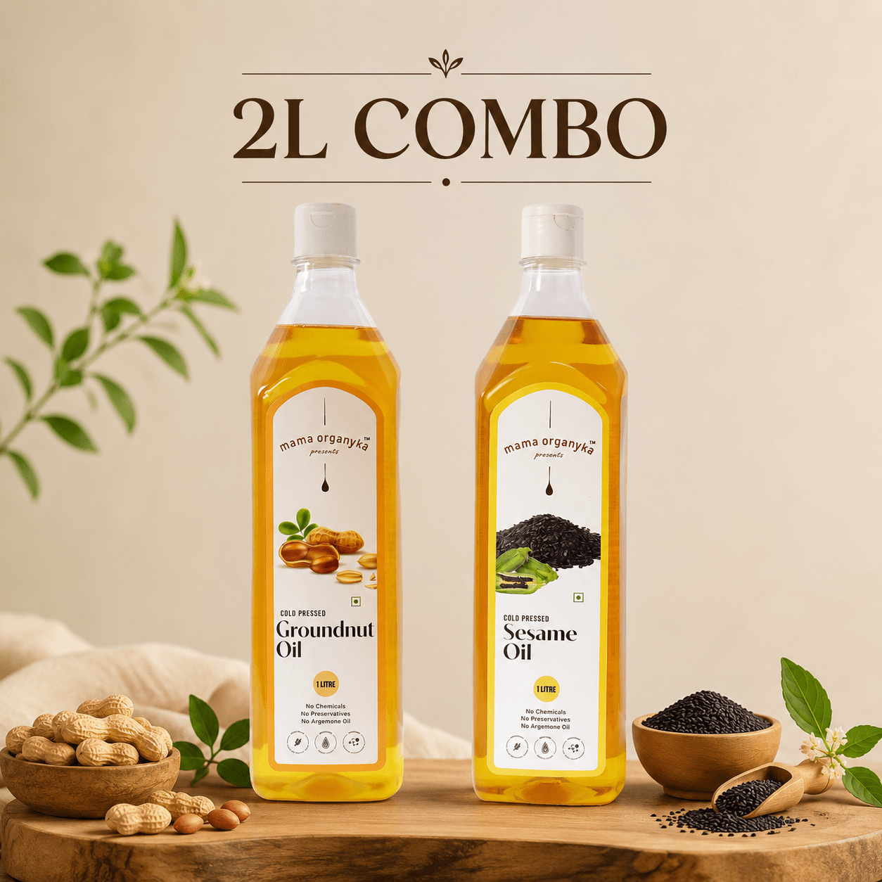2L Combo ( Sesame 1L + Groundnut 1L ) - mamaorganyka