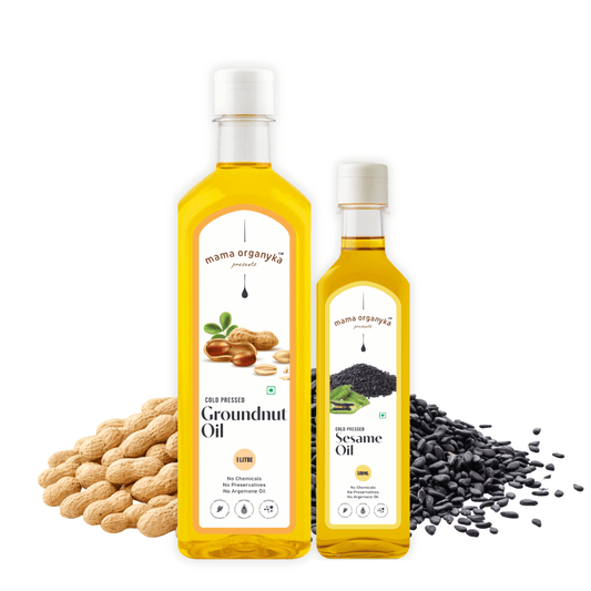 Cooking Oil Combo ( Groundnut 1 L + Sesame 500ml ) - mamaorganyka