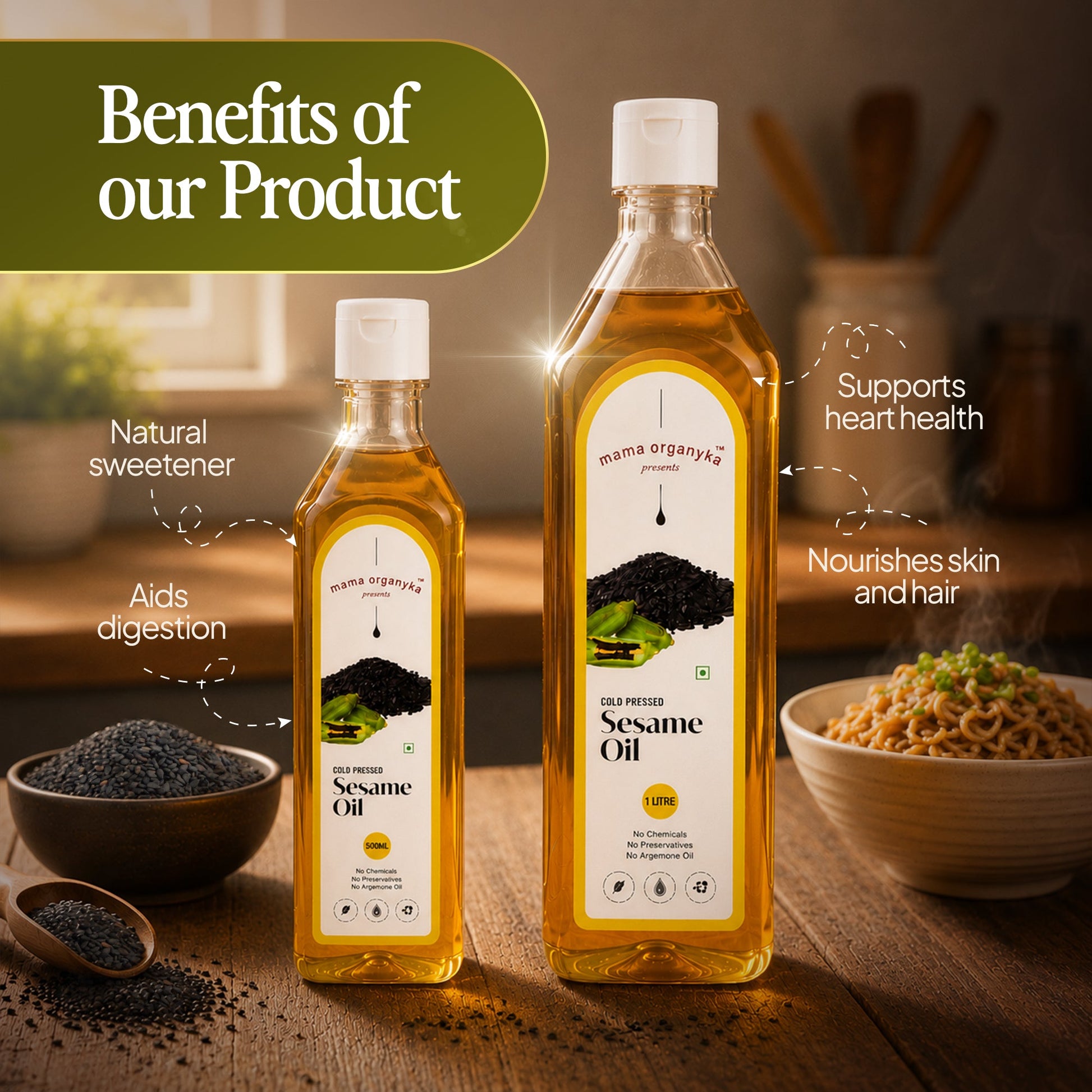 Mama Organyka Cold Pressed Sesame / Gingelly Oil - mamaorganyka