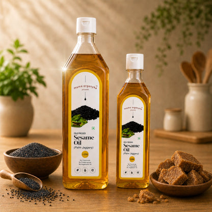 Mama Organyka Cold Pressed Sesame / Gingelly Oil with Palm Jaggery - mamaorganyka